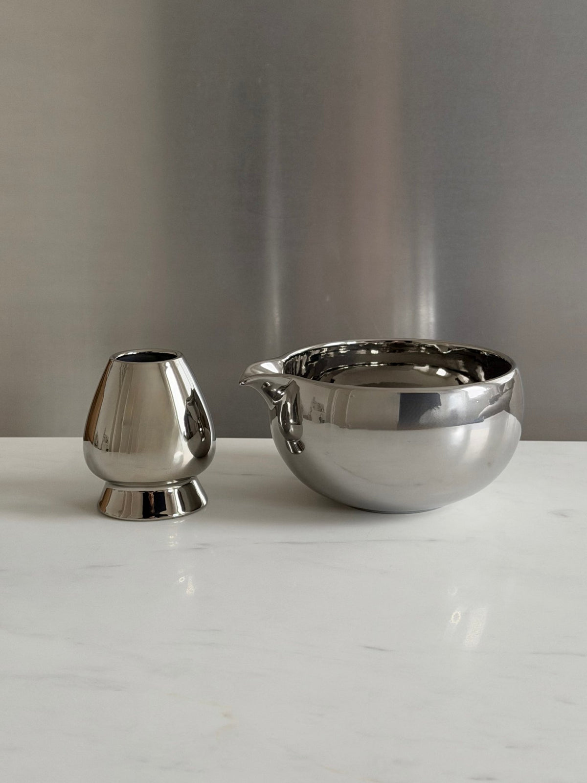 COMING SOON: Chrome Matcha Set (Bowl + Whiskholder) | Ceremonial Grade A Matcha från Japan – Monday Matcha