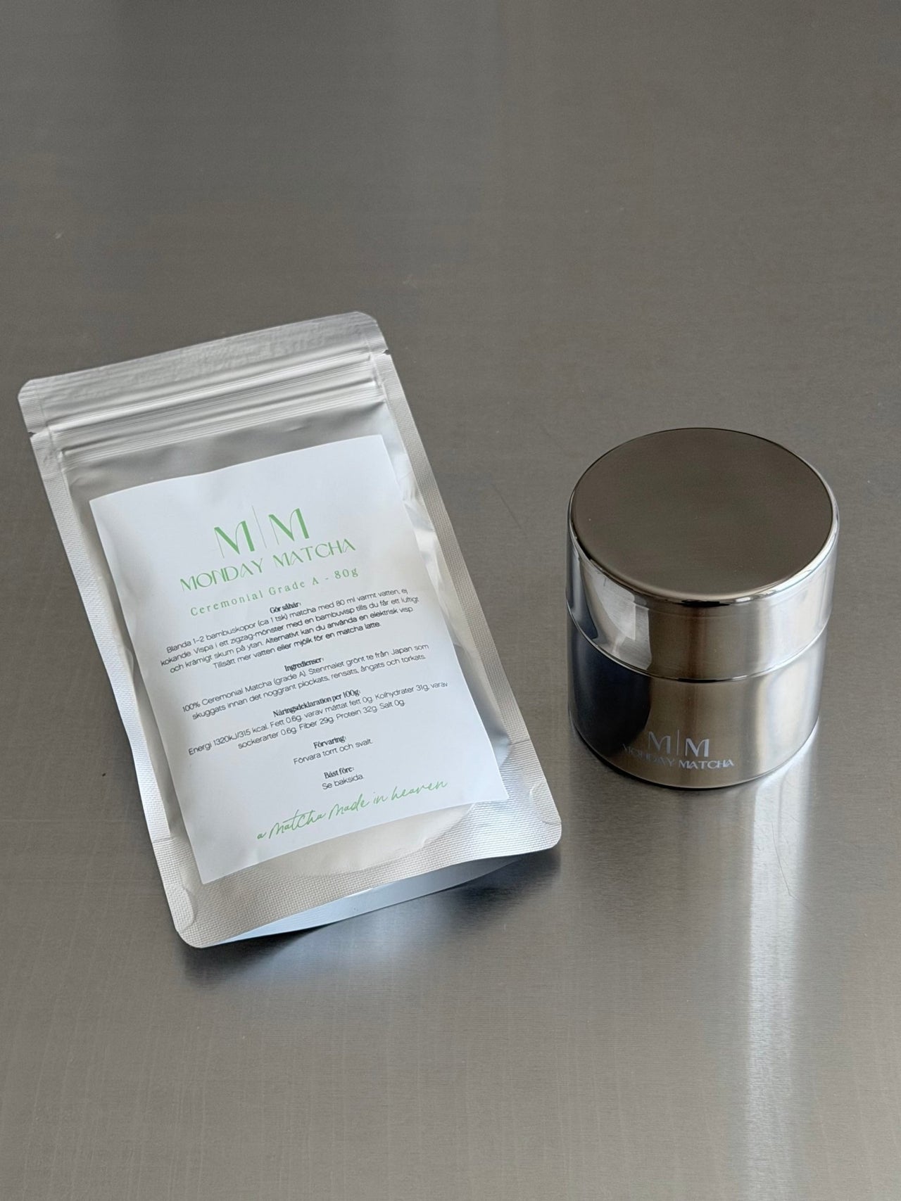 Ritual Bundle (80g Matcha + Tin) | Ceremonial Grade A Matcha från Japan – Monday Matcha